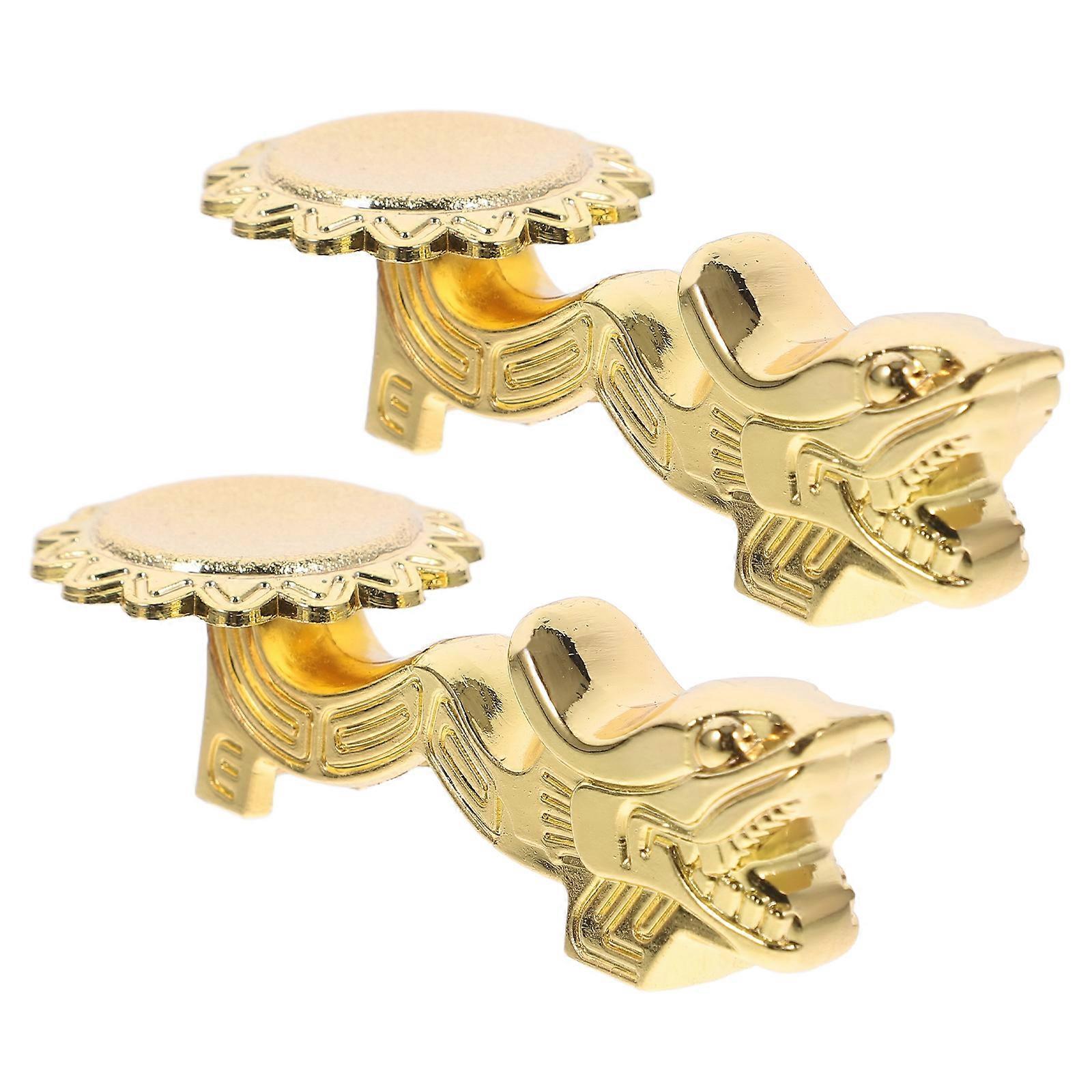 Golden Spoon Holder Alloy Dragon Head Model for 8Pcs Tableware