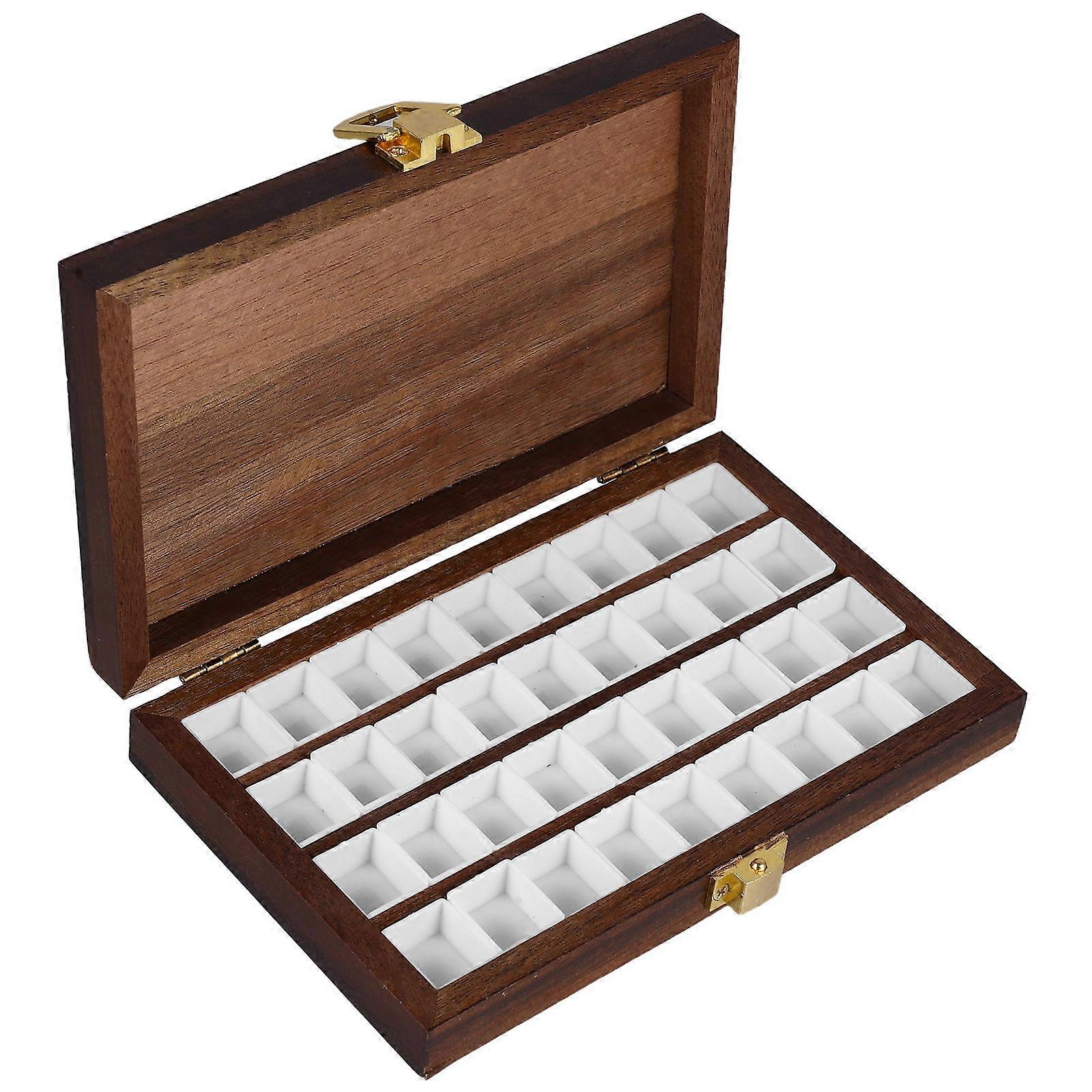 Wooden Watercolor Palette Box for Color Mixing 5Sets Portable and Compact