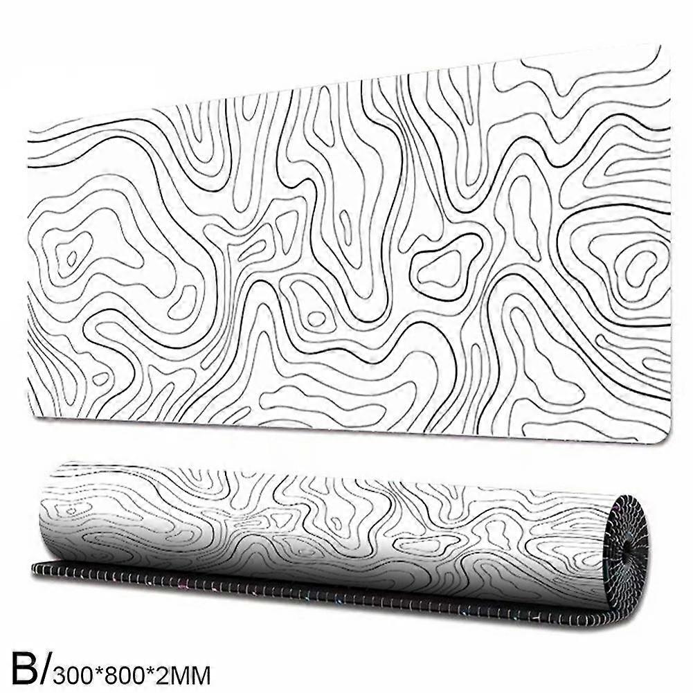 Large Rubber Desk Mat 300x600mm Non-Slip Office Surface Protector with Abstract Texture for Mouse and Keyboard