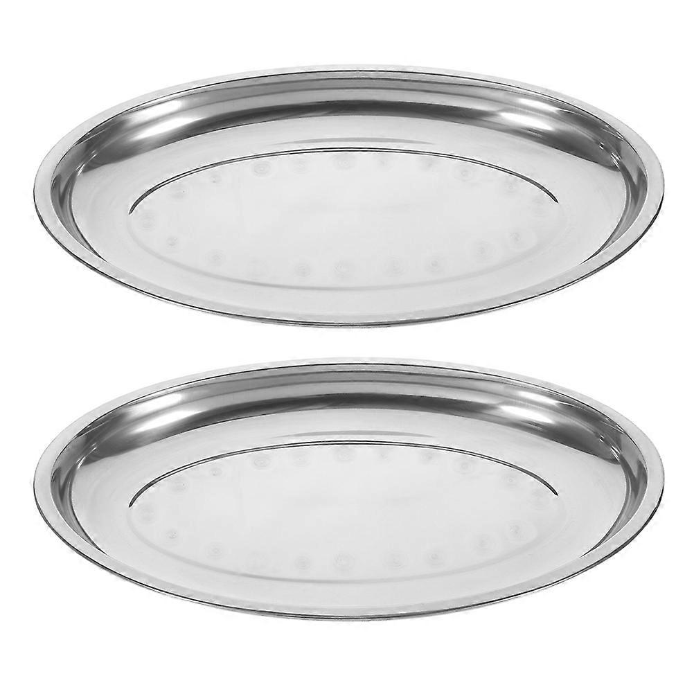 Fruit Dinner Plate Stainless Steel Plate for Serving 8Pcs Pack