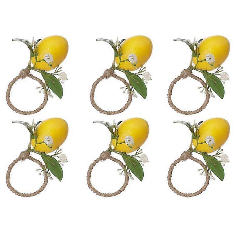 Lemon Napkin Rings Set Of 6 Lemon Vine Leaf Napkin Holders A