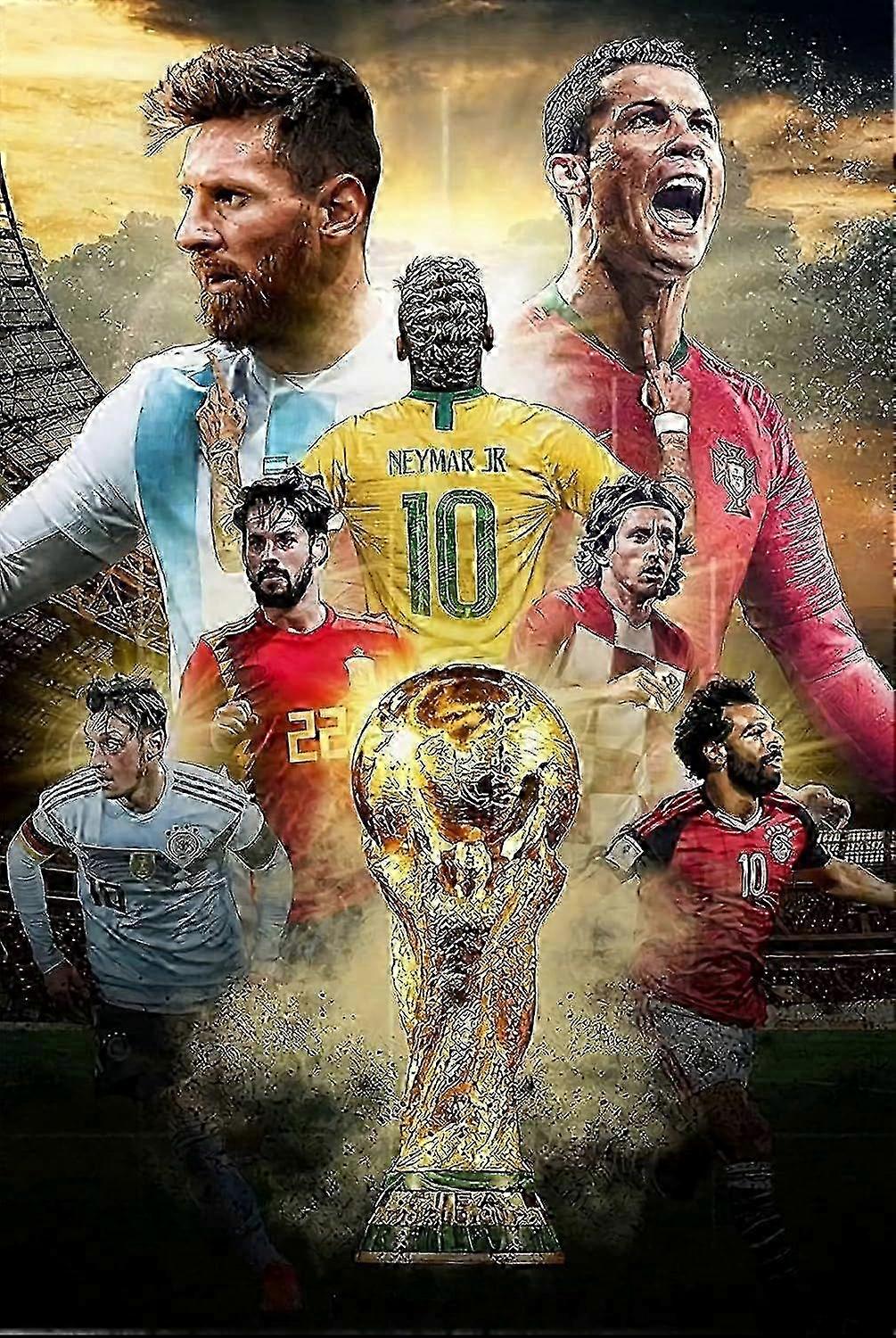 Plakat z gwiazdą Mistrzostw Świata w Piłce Nożnej, Piłka nożna Messi, Puzzle z piłkarzami 300/500/1000 elementów 2025