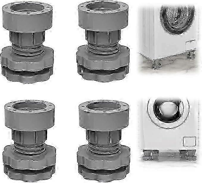 Shock Absorbing Washing Machine Feet Leveling Pads - 4 Pack Universal Adjustable Anti-Vibration Pads for Washer and Dryer