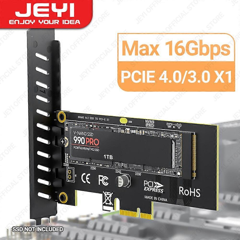 JEYI M.2 NVME SSD to PCIE X1 Adapter Card, 2280 SSD PCIe 3.0 4.0 Expansion Card for Desktop PC, PCI-E GEN4 16Gbps Full Speed SK1