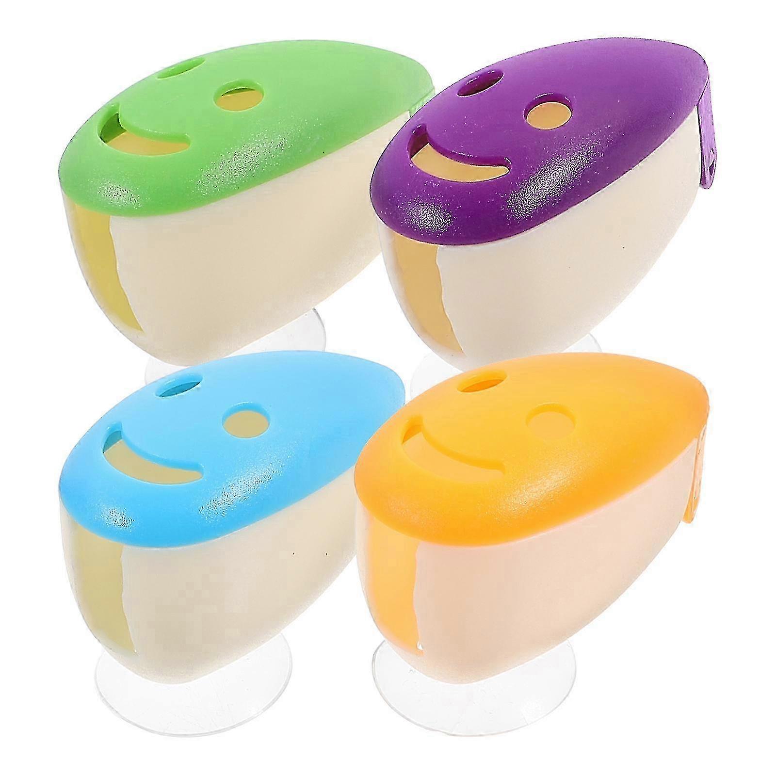 Toothbrush Holders, 4pcs Smile Face Antibacterial Suction Cup