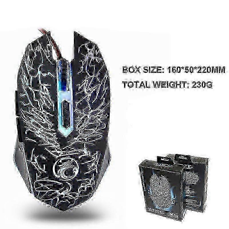 Ergonomic Gaming Mouse for Daily Use - 800-2400 Dpi Adjustable USB, Auto Breathing, Affordable Entry-level