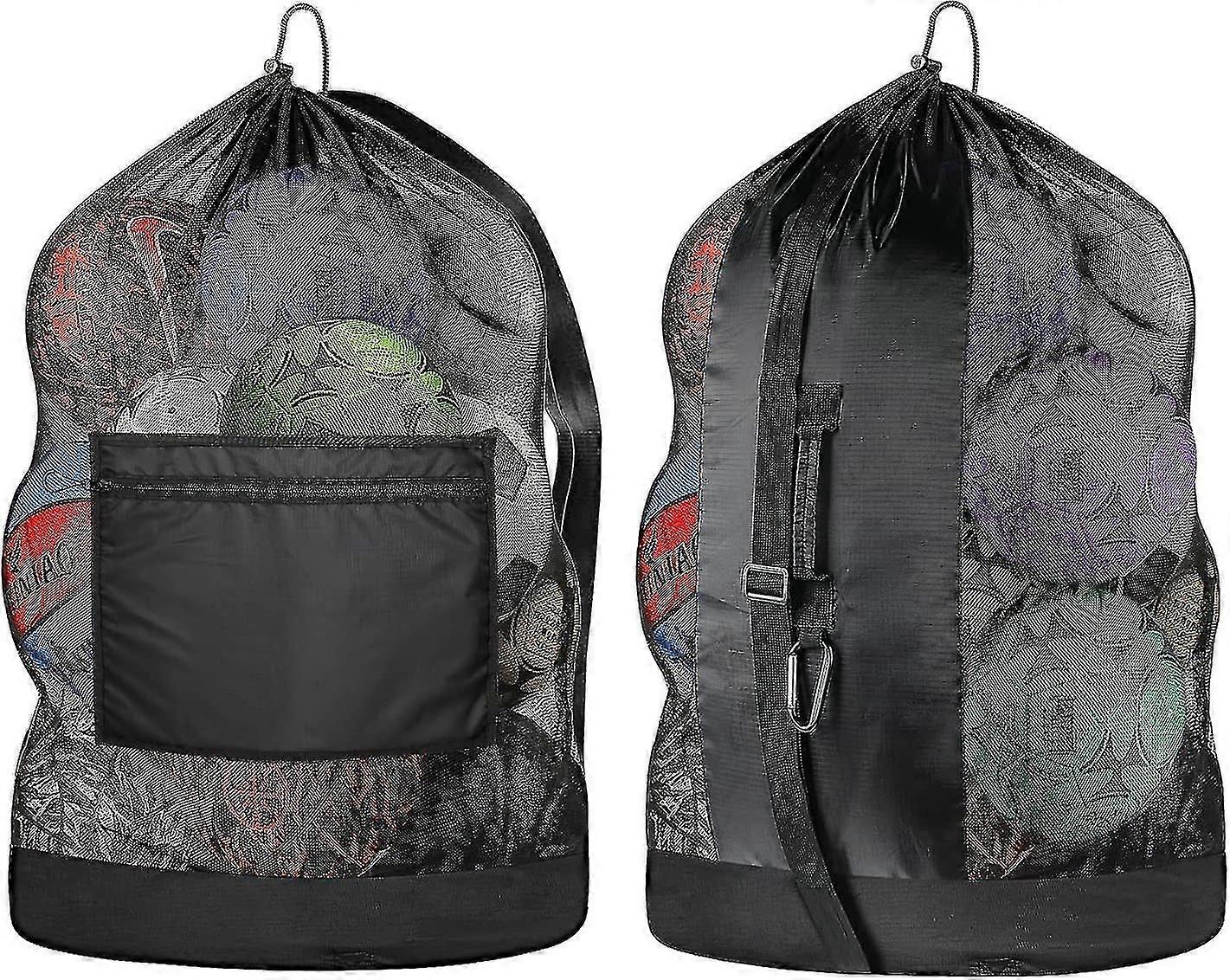 תיק כדור גדול במיוחד, תיק כדורגל רשת, כתף מתכווננת ועיצוב רצועה ניידת מאמן התאמה, מבוגר