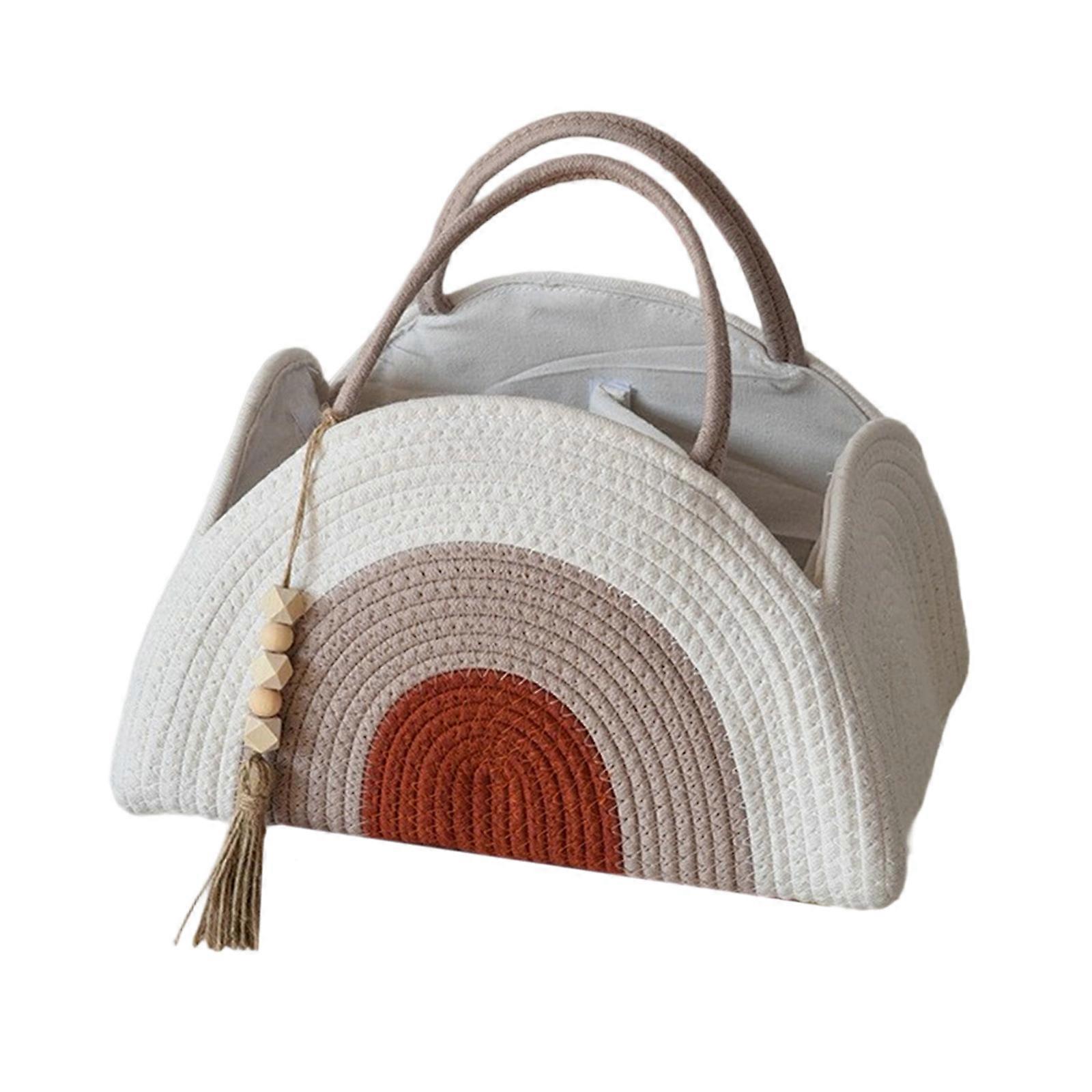 Multipurpose Infant Diaper Organizer Cotton Case Bag With Quick Access Pockets For Busy Parents  White Pin Kaki Small