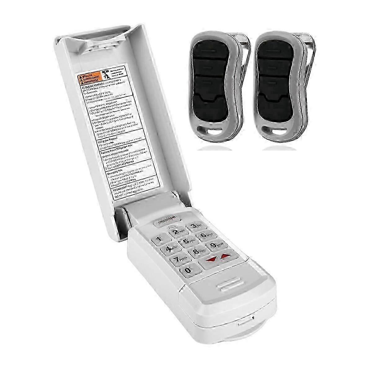 Garage Door Opener Keypad with 2 Remotes - 3-Button Genie Intellicode for UK Overhead Doors