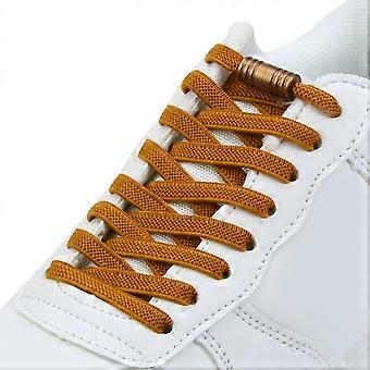 Cordones elásticos multiusos sin nudos con elegantes puntas metálicas, ideales para calzado plano, ropa informal y actividades al aire libre. Cinturón azul marino.