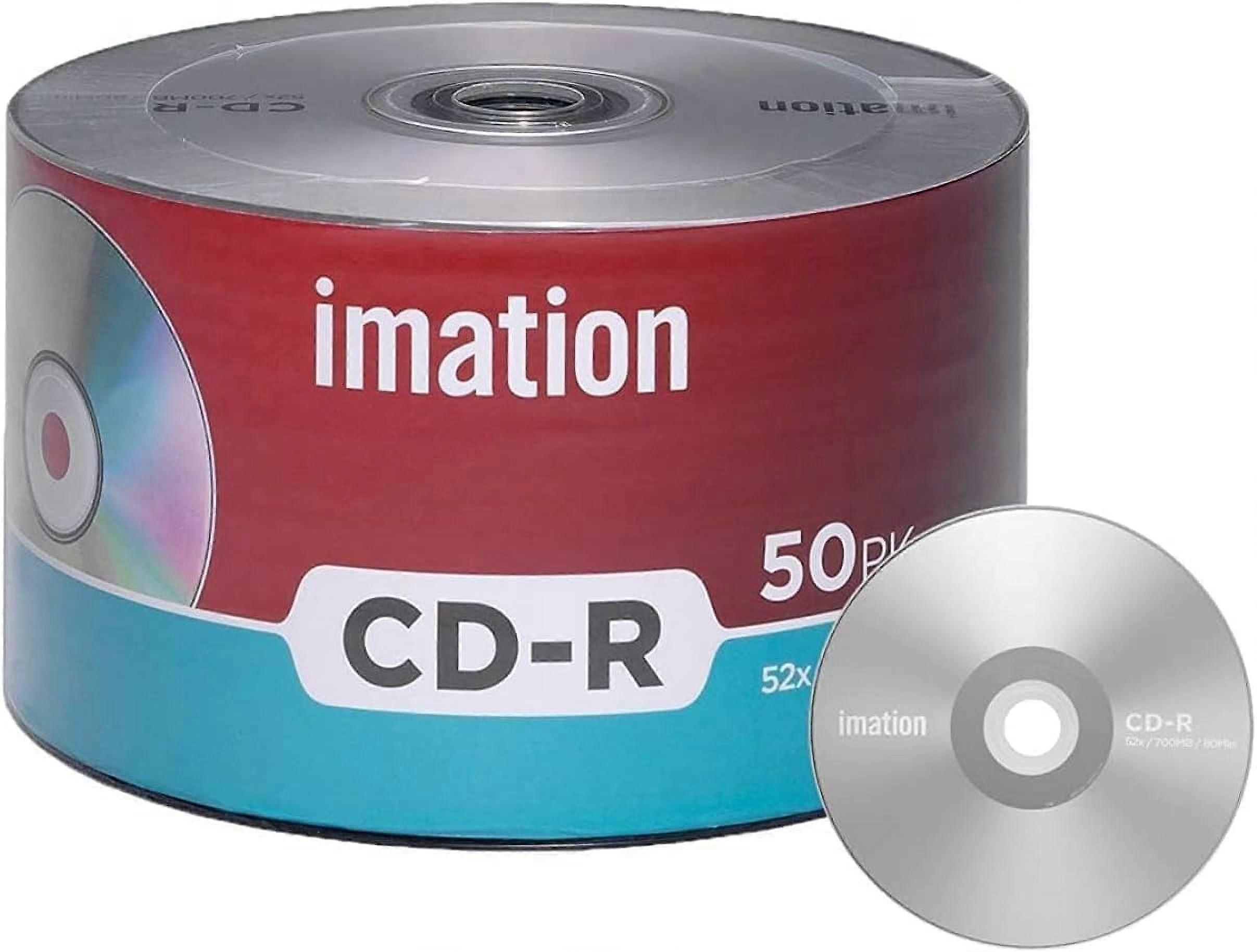 50 Pack CD-R 52X 700MB/80Min Branded Logo Blank Media Recordable Data Disc