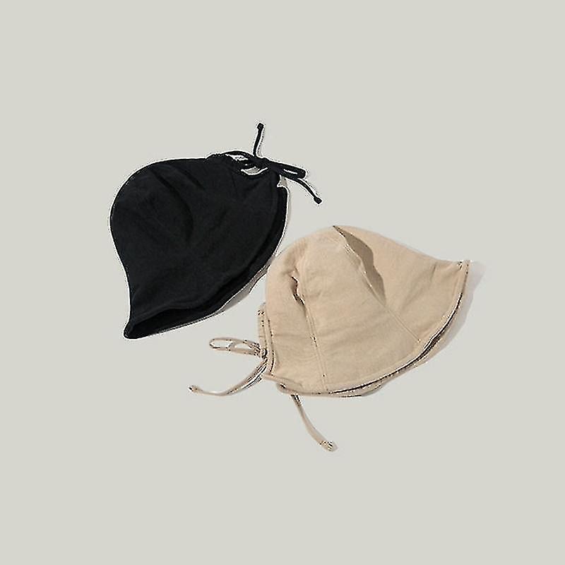 Hats Back Bow Tie Fisherman Hat Summer All-match Sunshade Tie Basin Hat Colour: Black Free Size