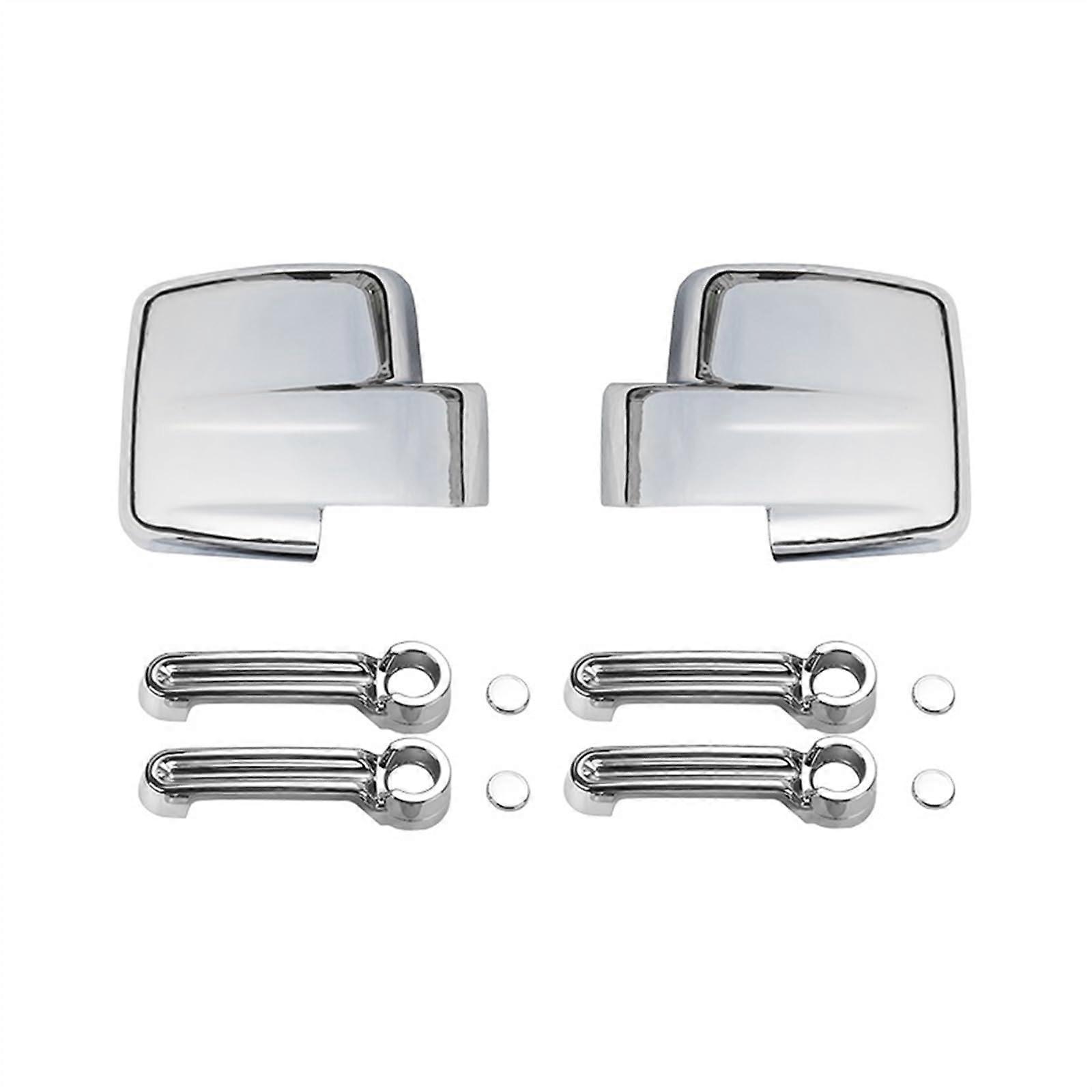 Door Handle Trim Shell Chrome 10 PCS Rear View Mirror Cover Exterior Accessories for Jeep Liberty 20072012