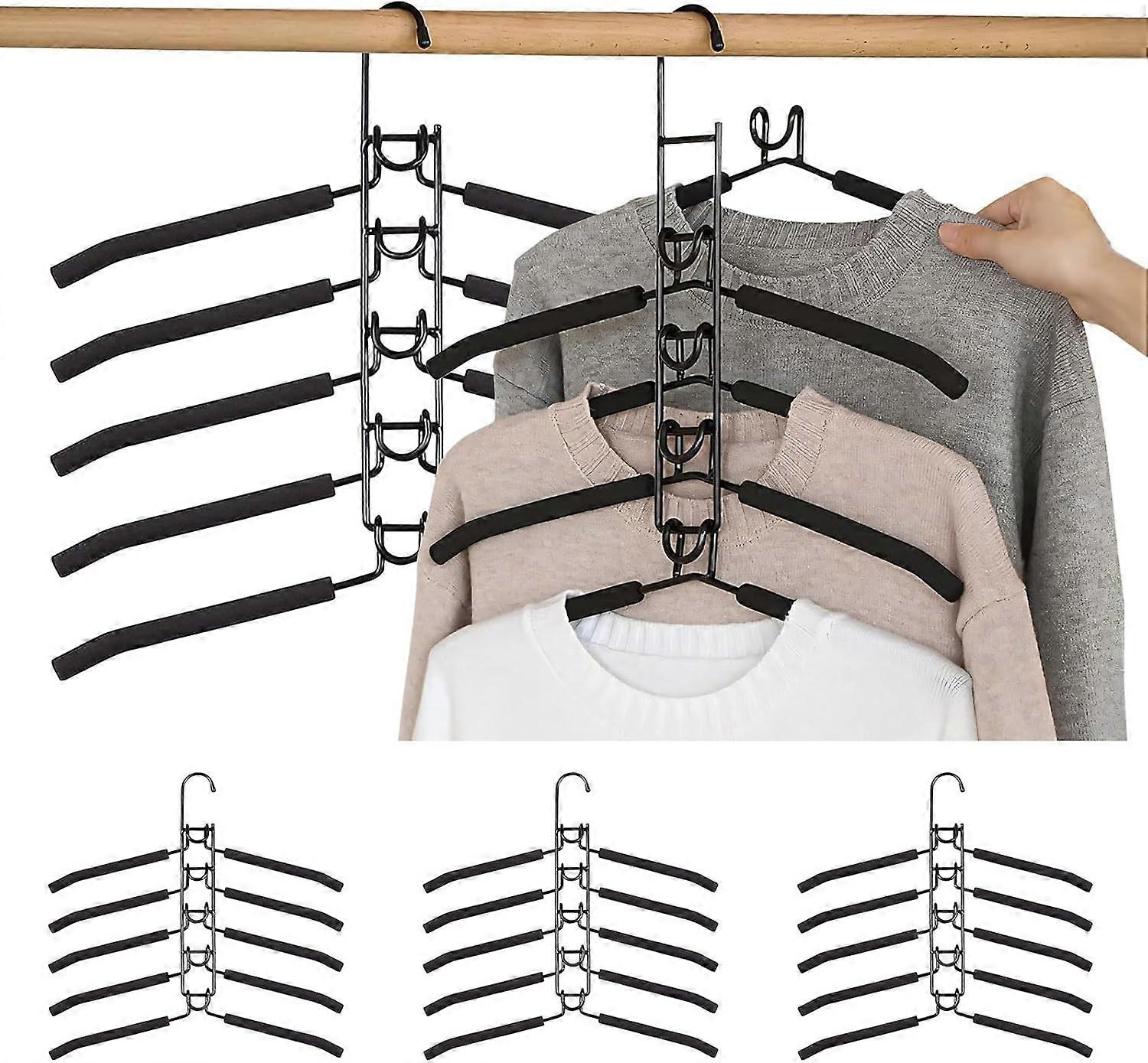 4 Pack 5 In 1 Space Saving Hangers,Space Saver Coat Hangers.Anti
Multilayer Clothes Hanger