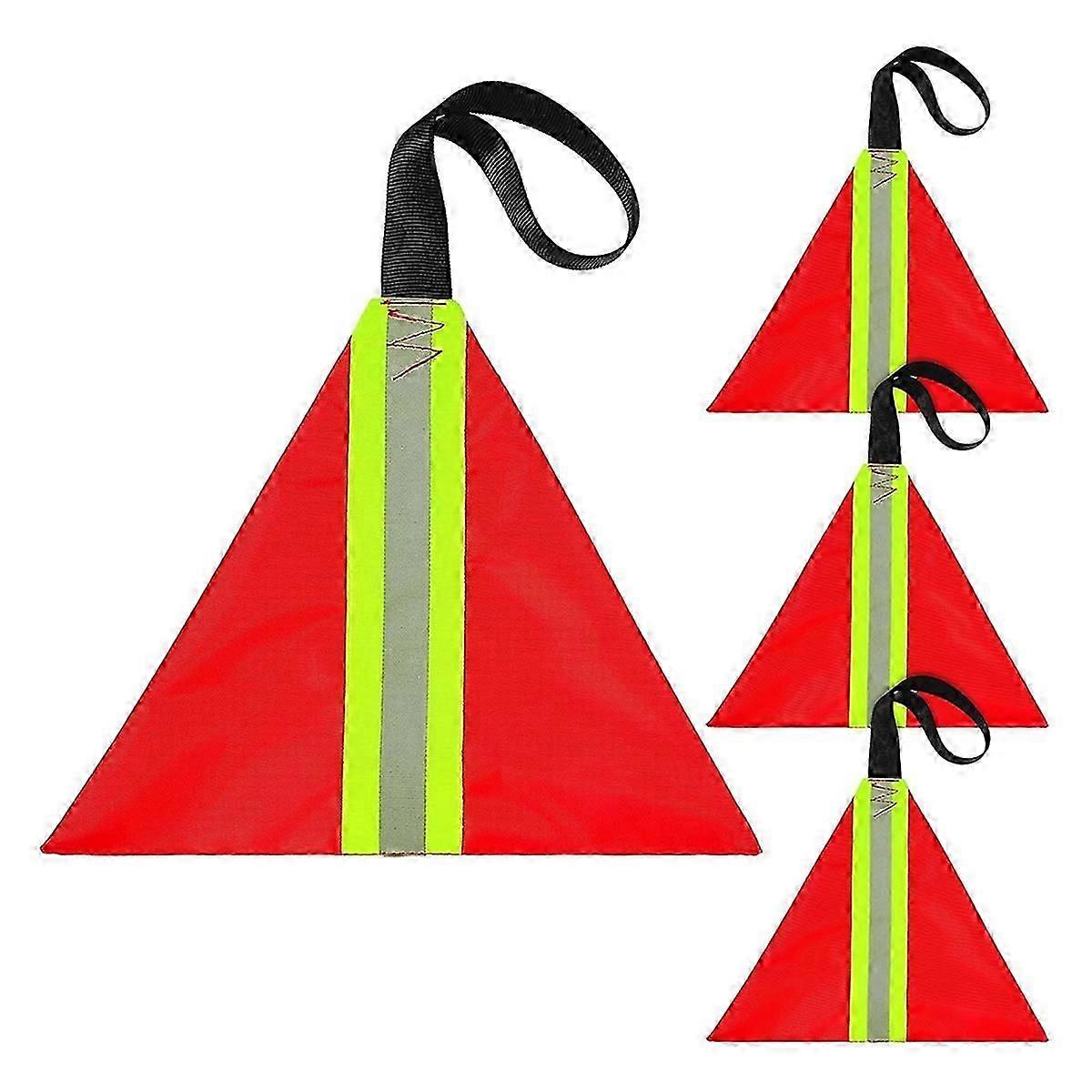 4 Pcs Safety Red Tow Flag Reflective Warning Kayak Red Flag