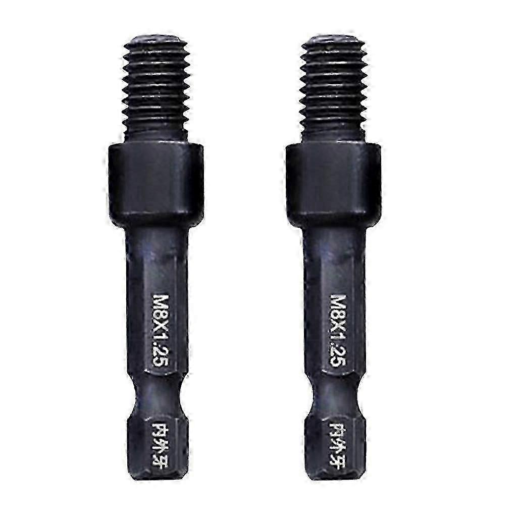 2pcs 1/4' Hex Shank Adapter Thread Drill Chuck Adapter M8 X 1.25 Edition 1110