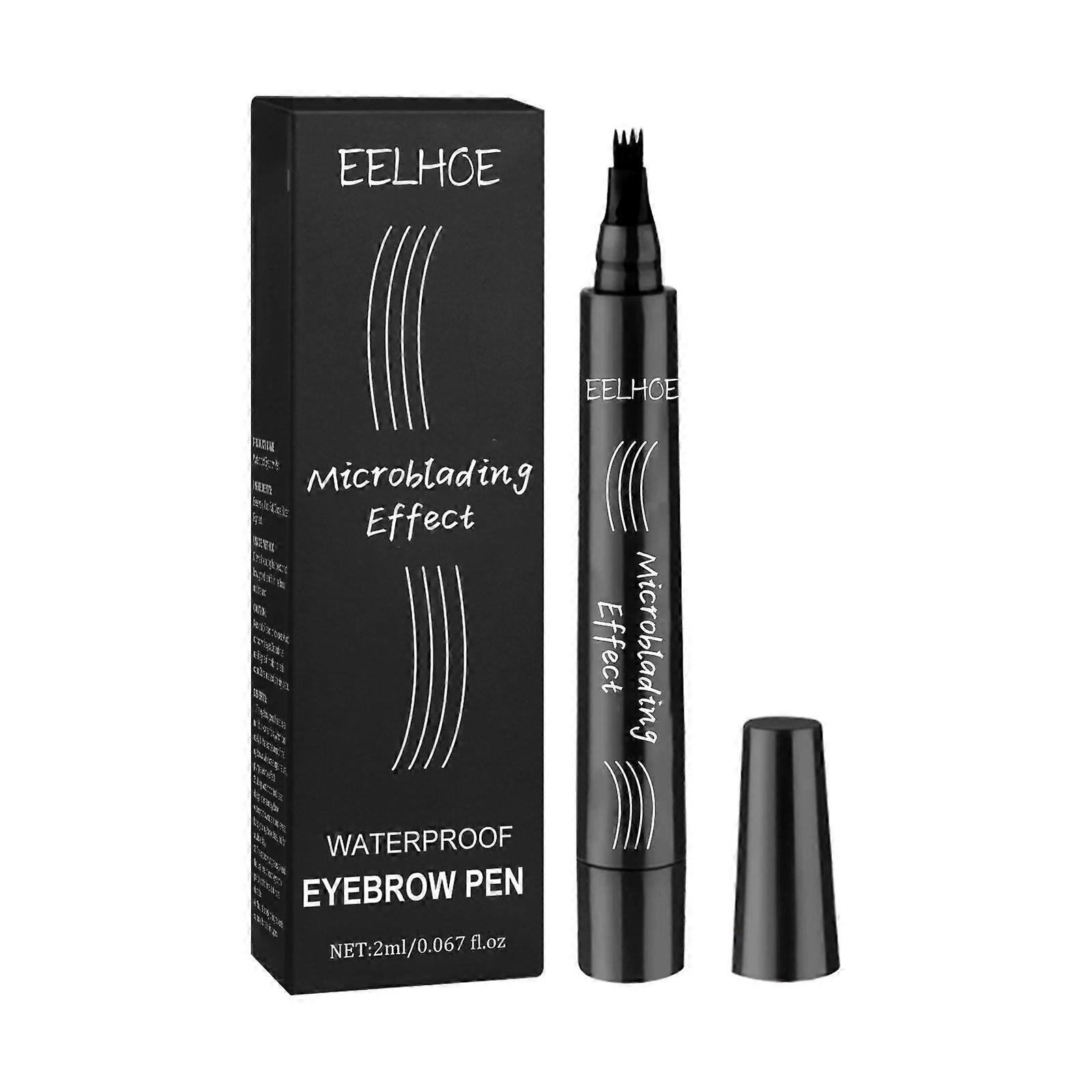 EELHOE Four Fork Wild Water Eyebrow Pencil, Embellished Eyebrows Waterproof And Sweatproof Filling Eyebrows Naturally Plump And Multi-Colored