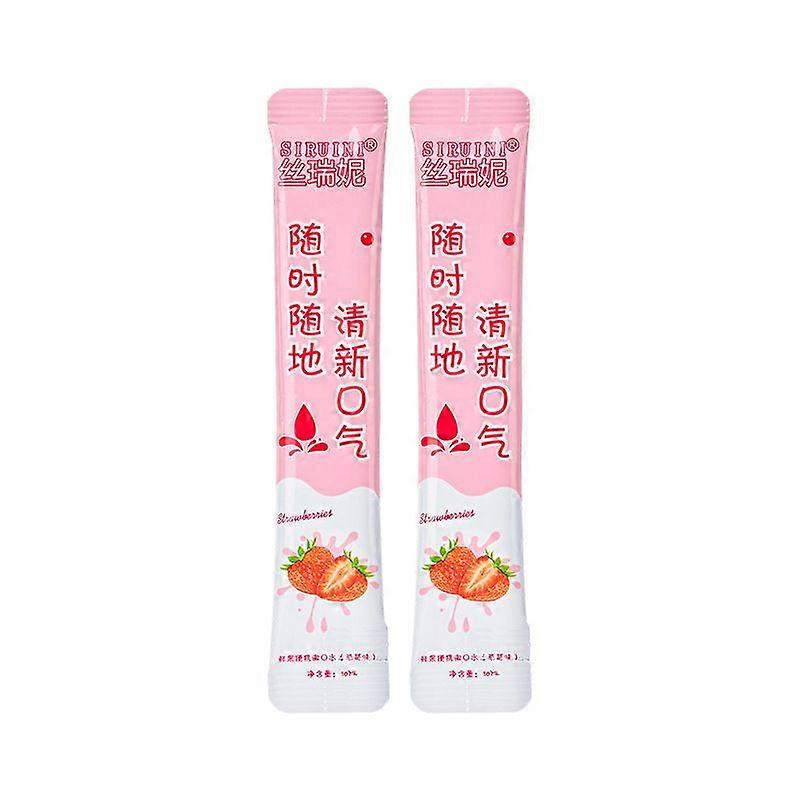 Enxaguante bucal descartável, portátil, que proporciona hálito fresco, limpa a boca e protege as gengivas. Disponível em embalagem de 10ml com sabor único de morango.