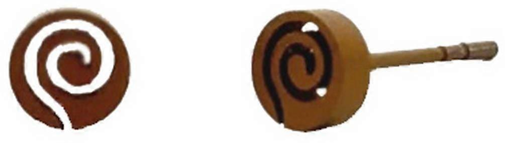 Ti2 Titanium Whirlpool Stud Earrings - Tan