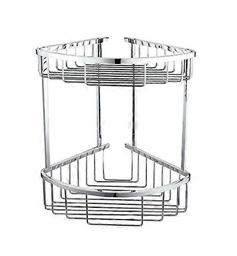 Shower Caddy Large Chrome Plated Double Corner 2Tier Wire With Solid Brass Rack Bathroom Organizer