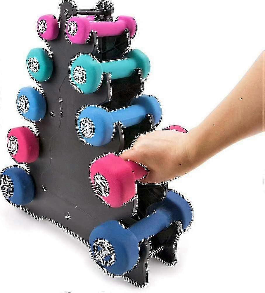 Dumbbell Rack Stand, Triangle og Big Leaf 5-lags Dumbbell Storage Vekt Rack Multilevel Hand Weight Tower Stand