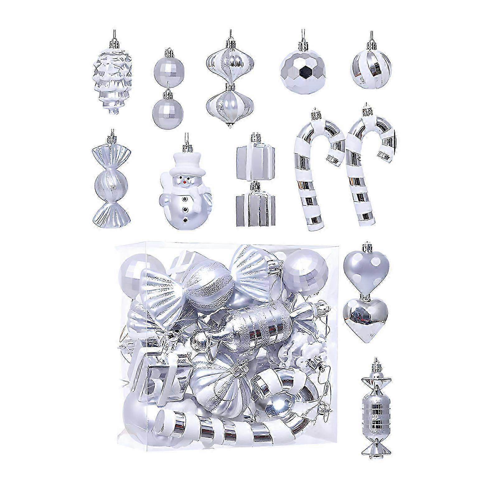 Christmas tree decorations set with 16 colorful balls and pendants