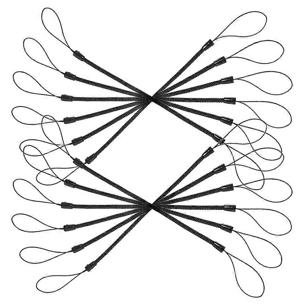 Touch Pen Tether for Office Daily Use Pvc Black Retractable Spring Cord 15Pcs