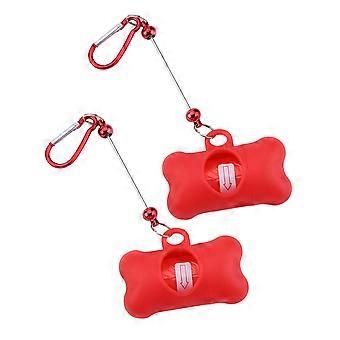 Portable Dog Waste Carriers Bone Design Carabiners Attaches to Leashes Belt Backpacks Outdoor Cleanup Tool  White