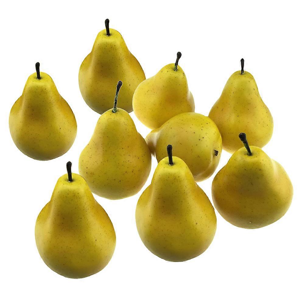 Artificial Yellow Pear Decorative Fruit for Decoration 9Pcs Set