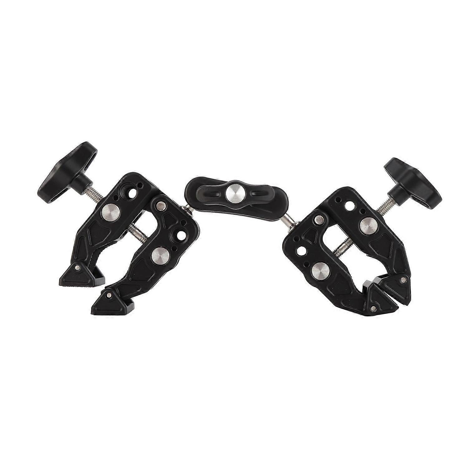 Double Camera Clamp 360 Degree Dual Clamp Camera Mount Crab Plier Clip with 1/4 3/8 Inch Interface C
