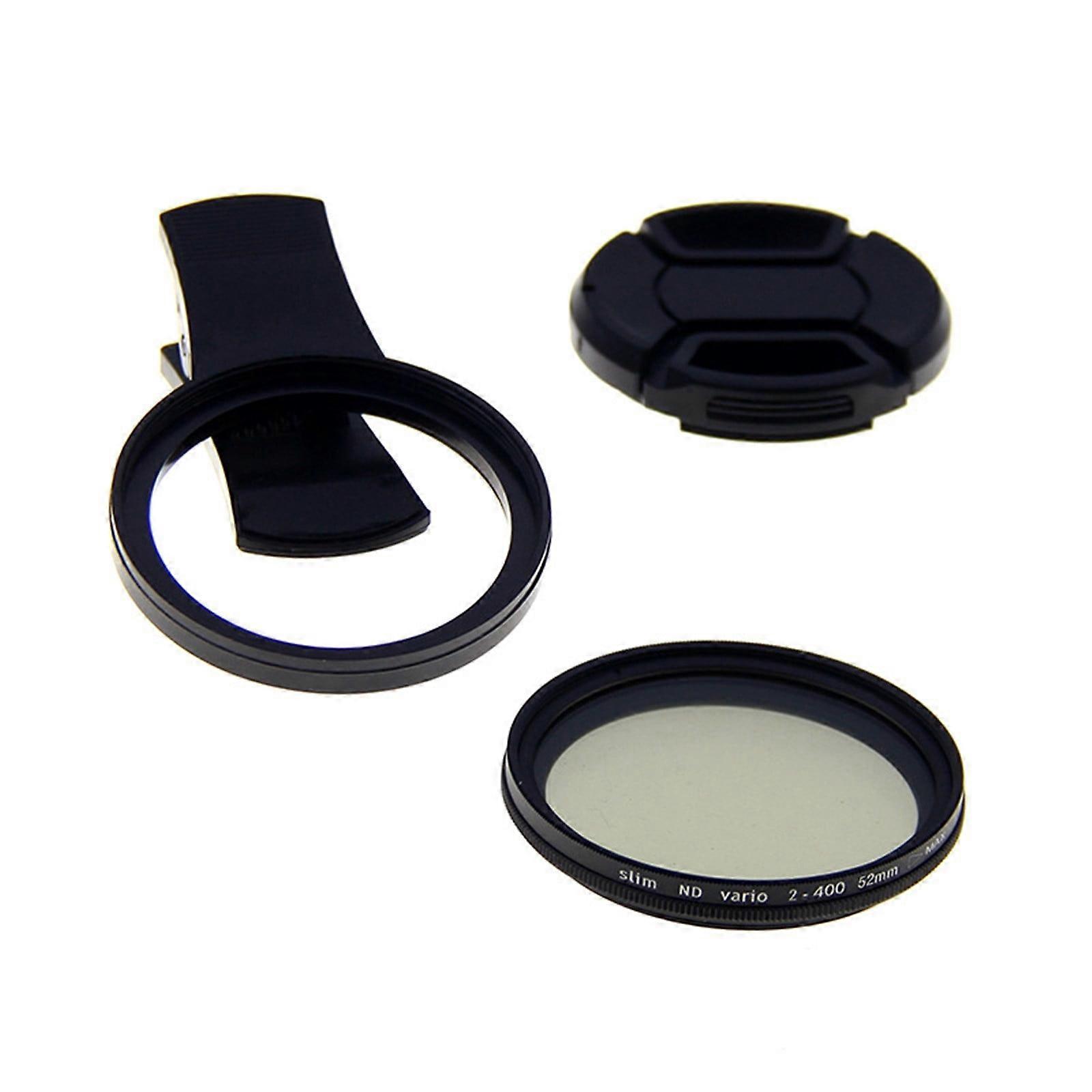 Phone Filter Mount Lens Adapter, Compatible with 52mm Round Camera Filters, Polarizer & Effects, with Clip & Bag