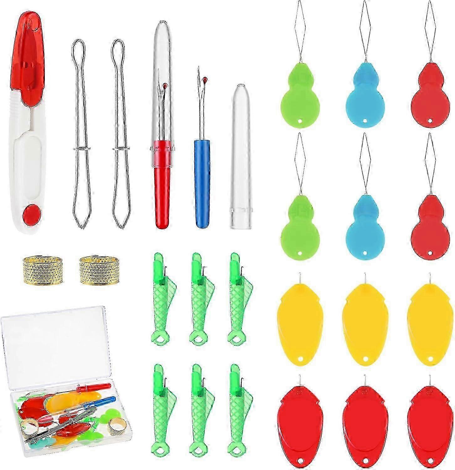 Sewing Needle Threader Set, 25 Pcs, Includes Gourd Style and Thumb Tools