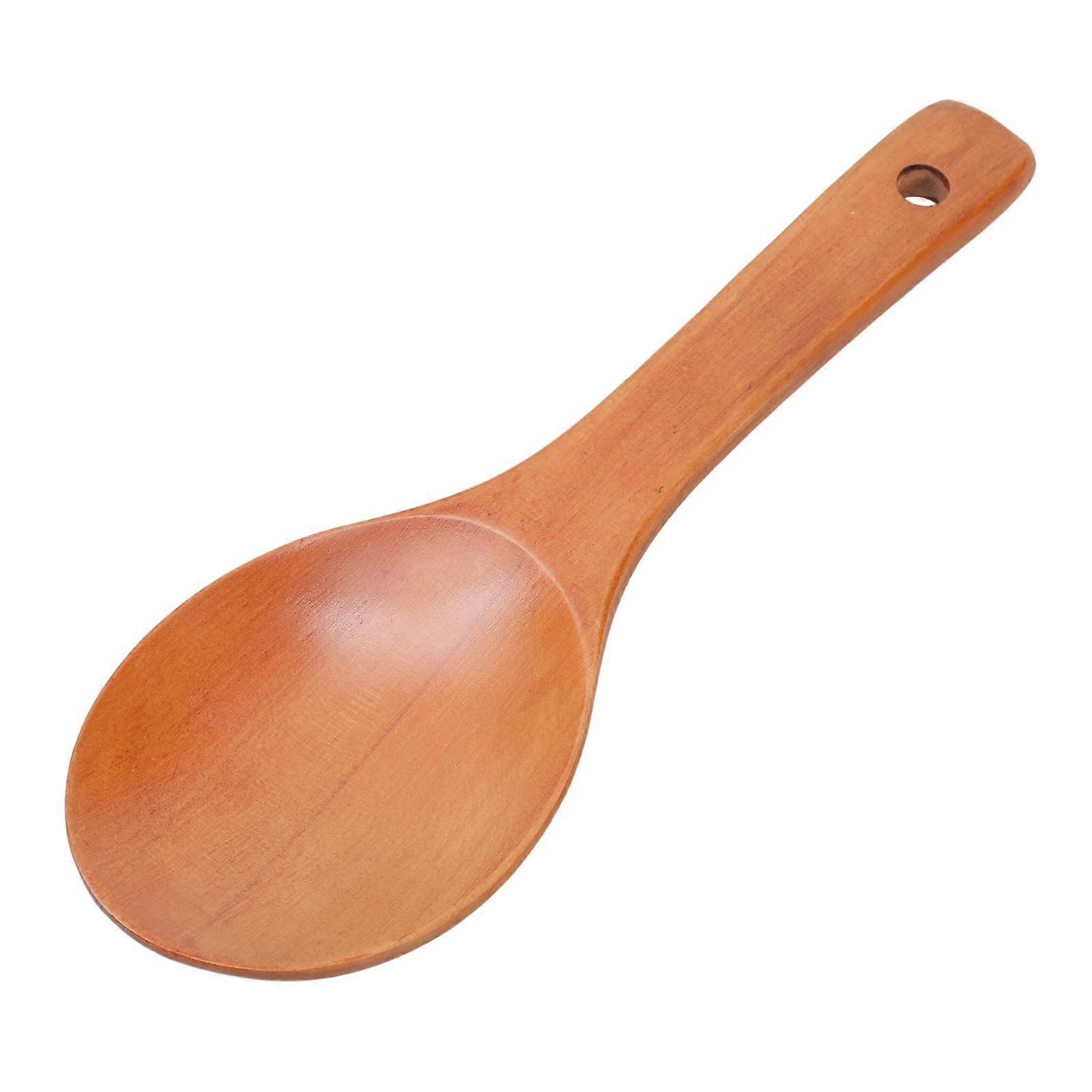 User friendly Teak Kitchen Spoon 9Inch Smooth Brims Ergonomic Handle Multipurpose Mixing Tool Serving Spoon Multicolor
