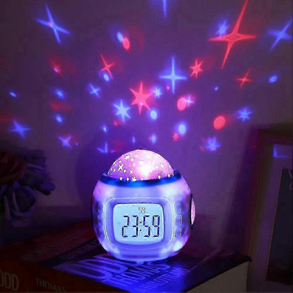 Star Projector for Children - 7 Music Options & Time Display Night Light