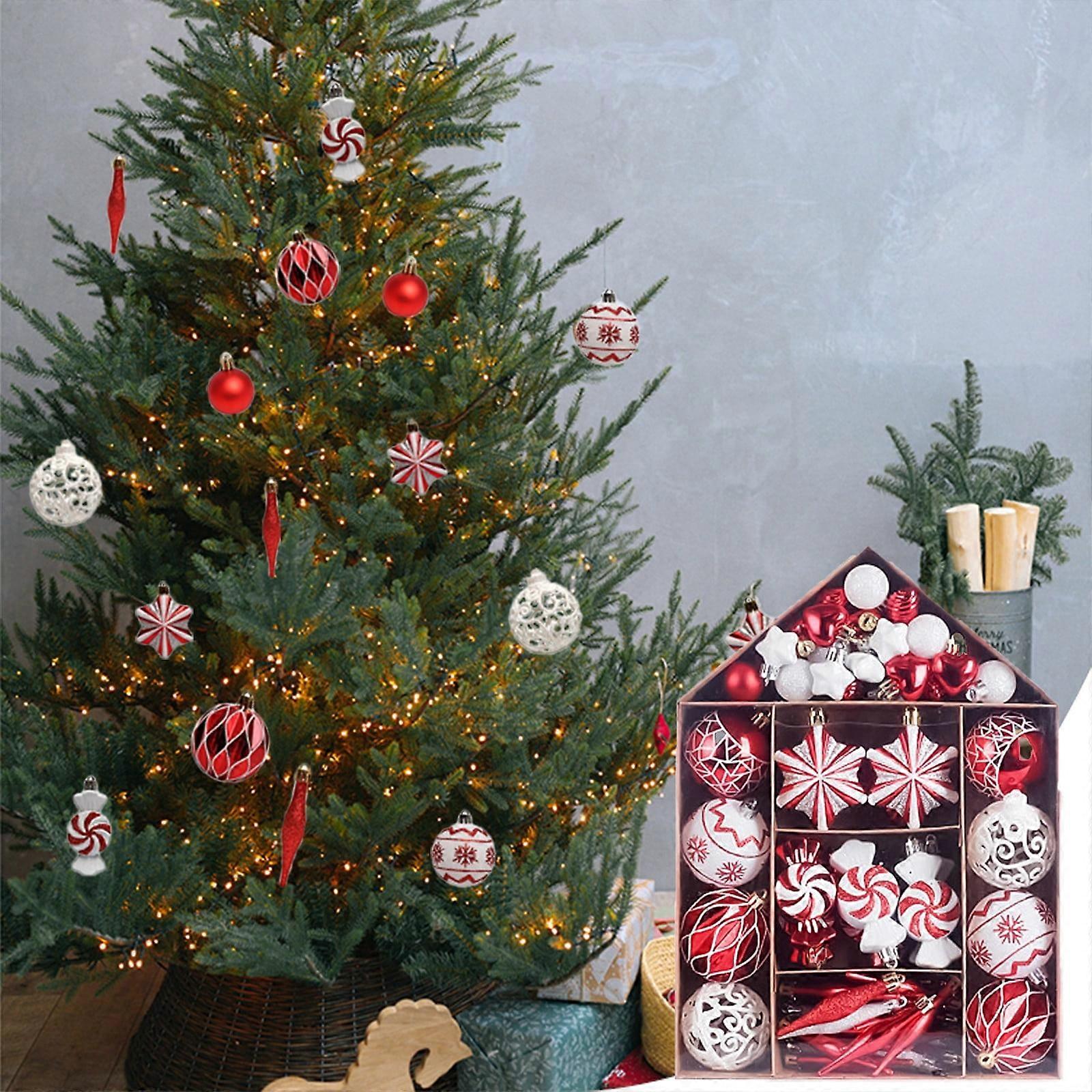 73pcs Shatterproof Christmas Ornaments Set, Multiple Styles for Trees & Parties, Clearance - Compatible with Quinlirra Decor