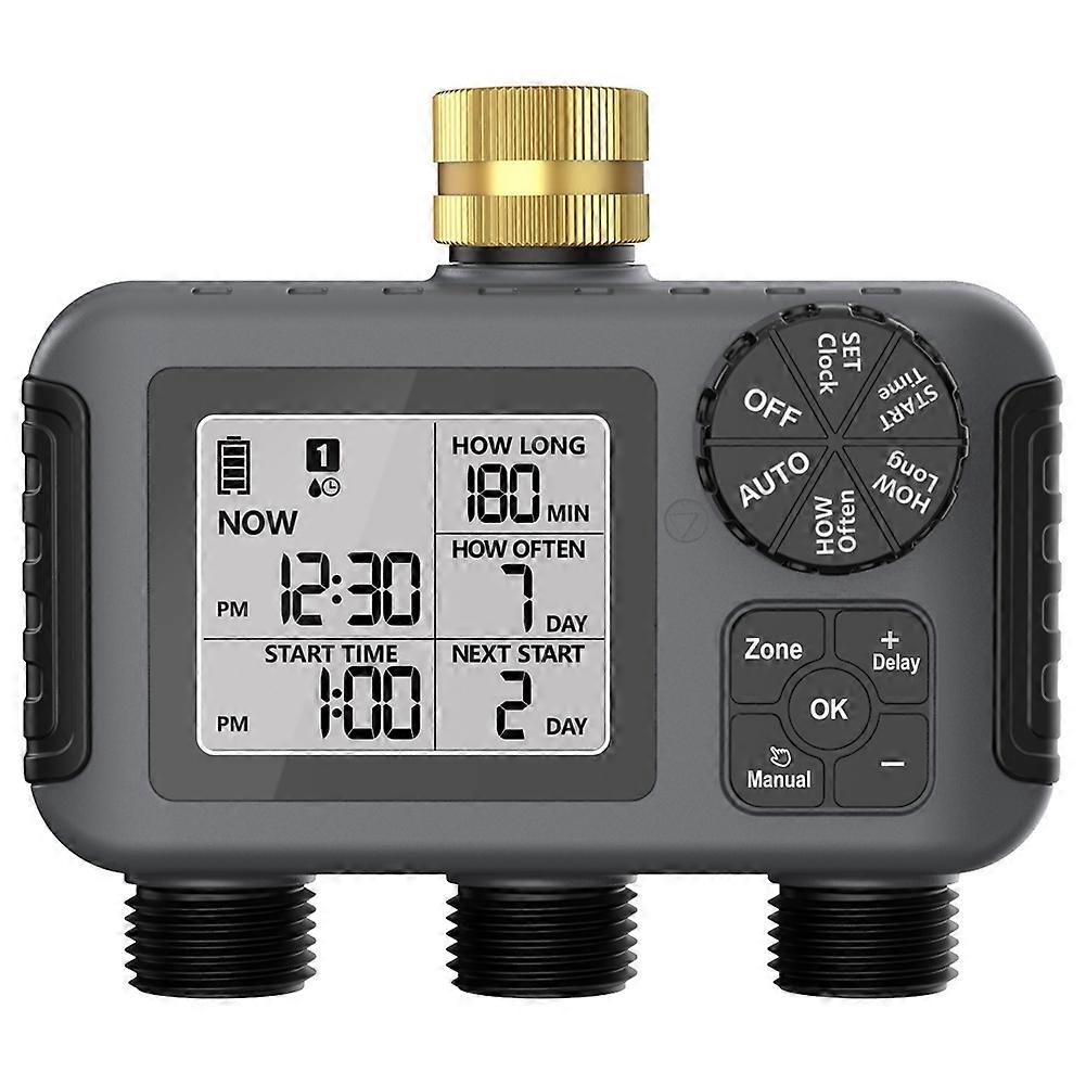 3-Outlet Automatic Water Timer Garden Irrigation Watering System Digital Garden Sprinkler Programmer Tools