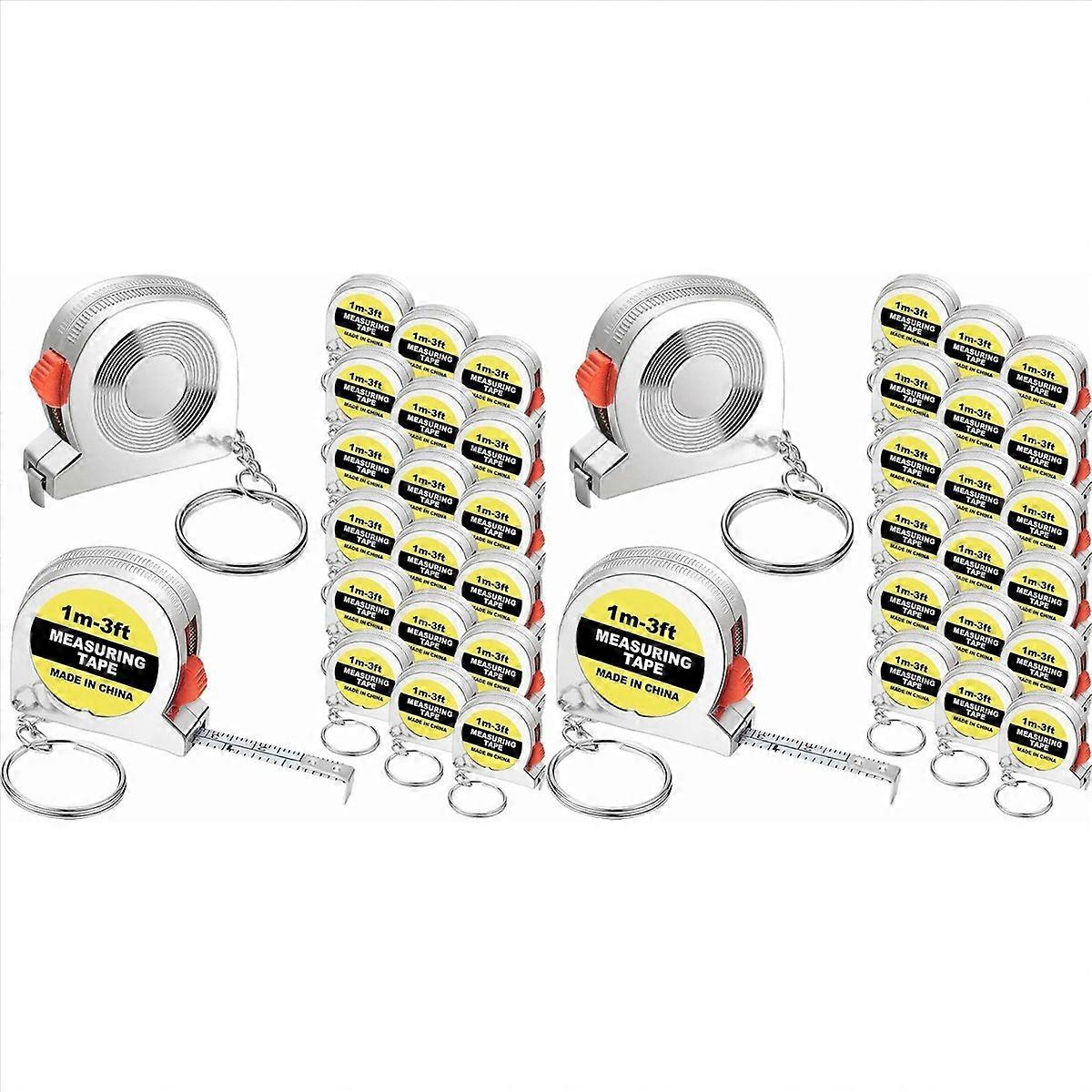 40X Tape Measure Keychains Functional Retractable Measuring Tape Keychains with Slide Lock 1M/3FT,B