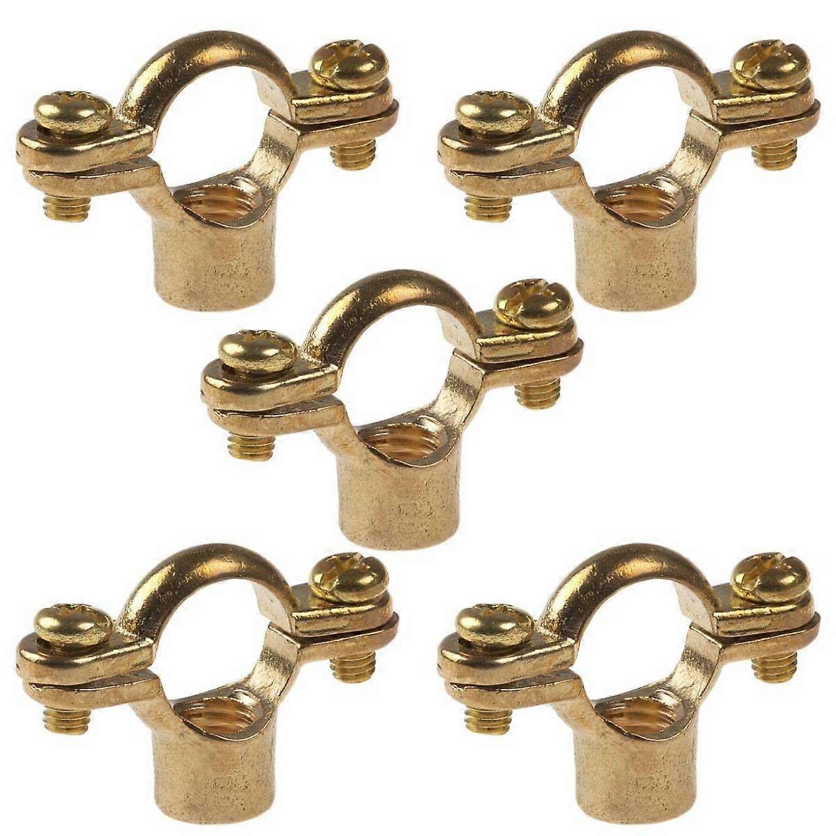 5 x 15mm Single Munsen Rings Clips Brass Pipe Brackets M10 Thread