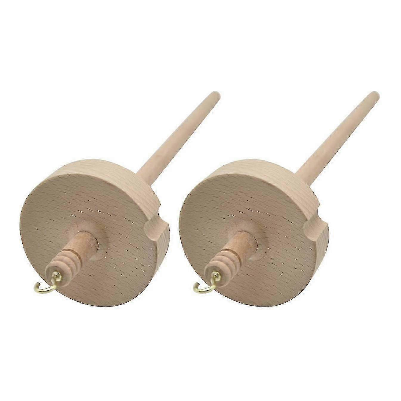 2Pcs Drop Spindle for Spinning Wool Yarn Spin Top Whorl Drop Spindle Hand Carved Wooden Tool for Beginners bs