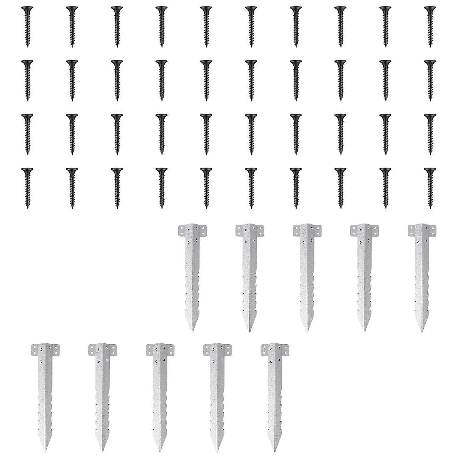 Metal Garden Sleeper Stakes 10PCs Fixing Peg Brackets Stabilize Elevated Planters Retaining Walls Driveway Borders Multicolor