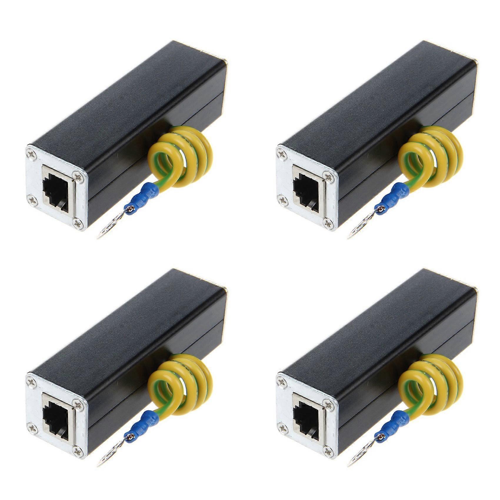 4X Semoic RJ45 Plug Ethernet Network Surge Protector Thunder Arrester 100MHz