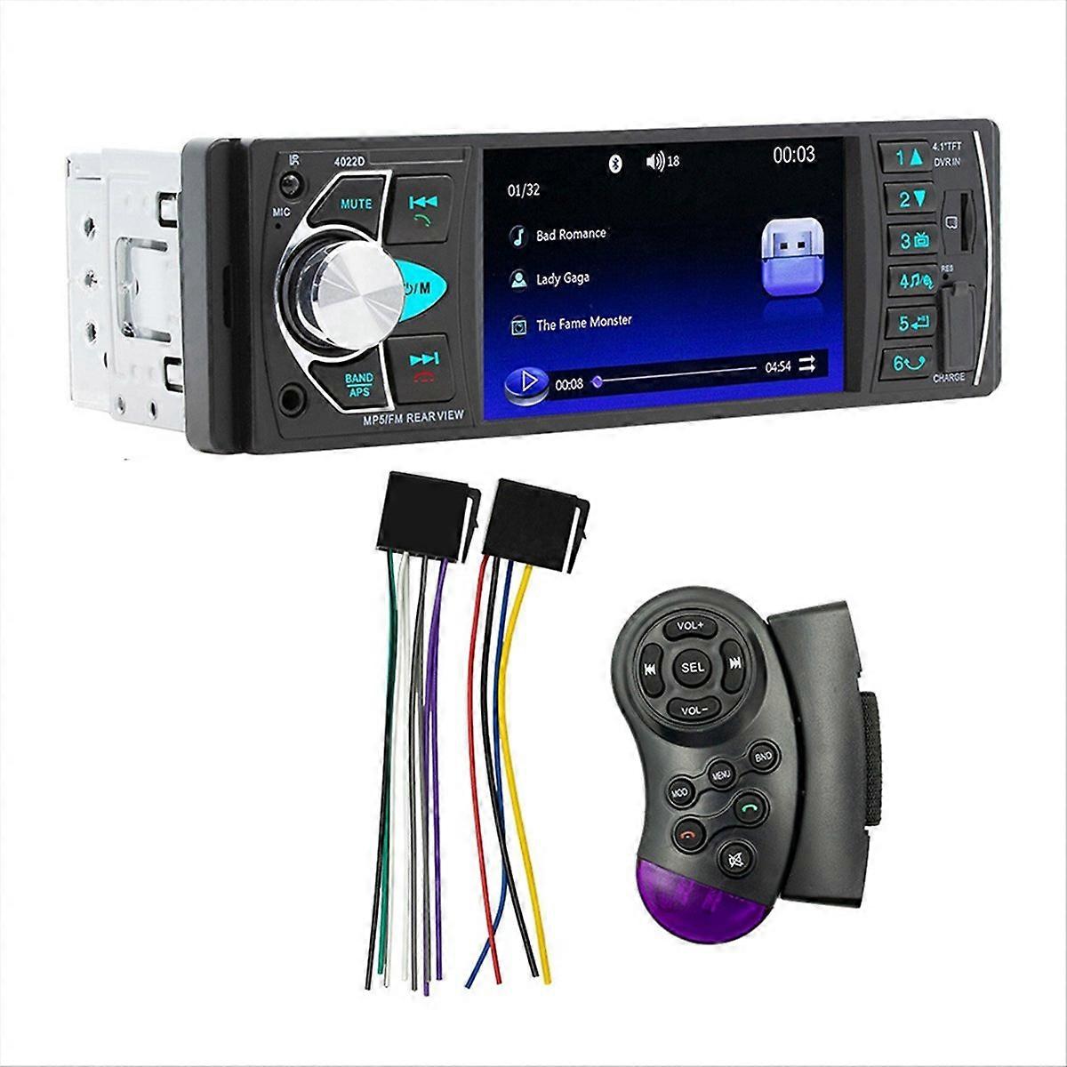 4.1 Inch Screen Car MP5 Player Compatible with Bluetooth 1 Din Remote Audio System USB AUX FM Support Rear View Camera