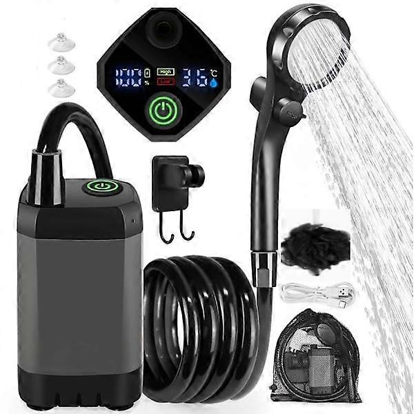 Rechargeable portable camping shower, 6000mAh battery