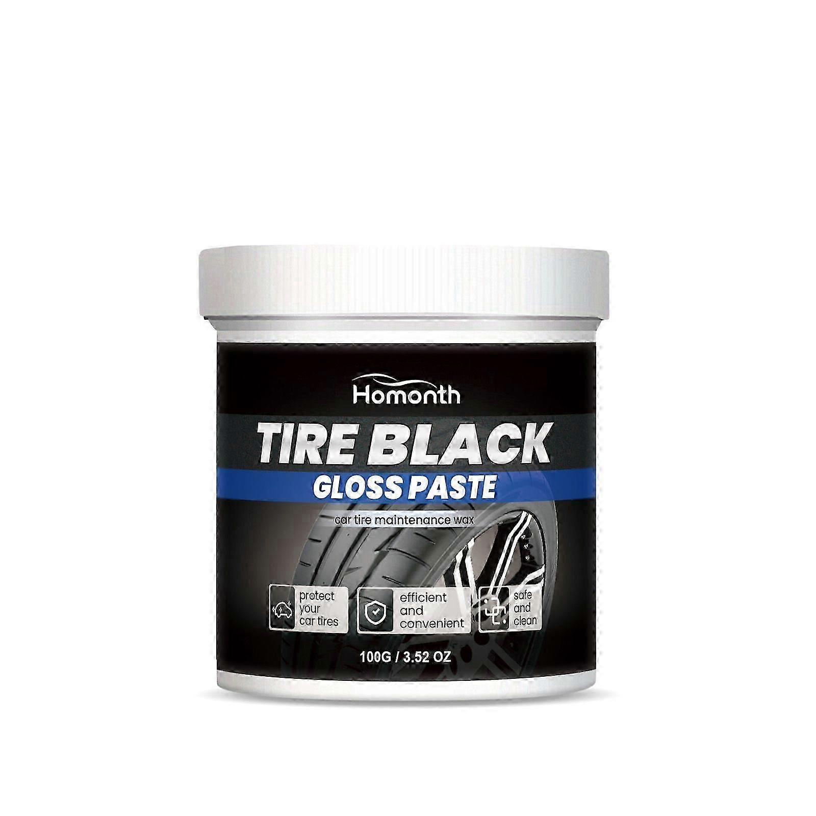 Premium Tire Black Gloss Paste - Deep Penetrating, High-Temperature Protective Tire Restorer & Cleaner, Restores Rubber, 100g