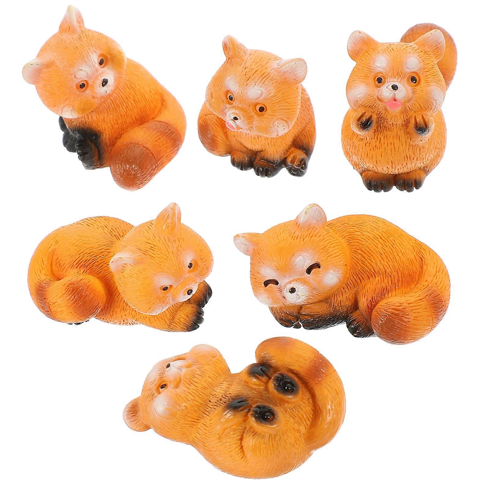 6 قطع مصغرة تمثال الراتنج الحرفية منحوتات الصغيرة مصغرة الراتنج الديكور الحيواني