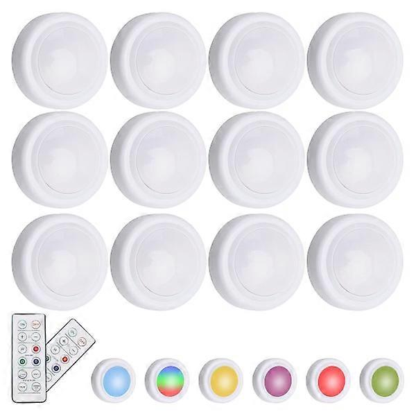 LED Spotlight with Remote Control - Wireless MultiColor 12-Pack 12-Pack