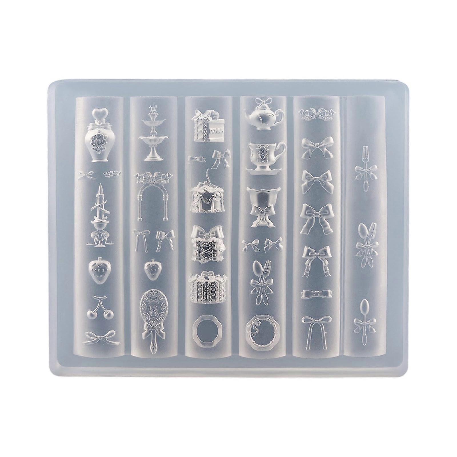 Nail Art Silicone Mold with Precise Bowknot Designs, Reusable Template for Resin Crafts