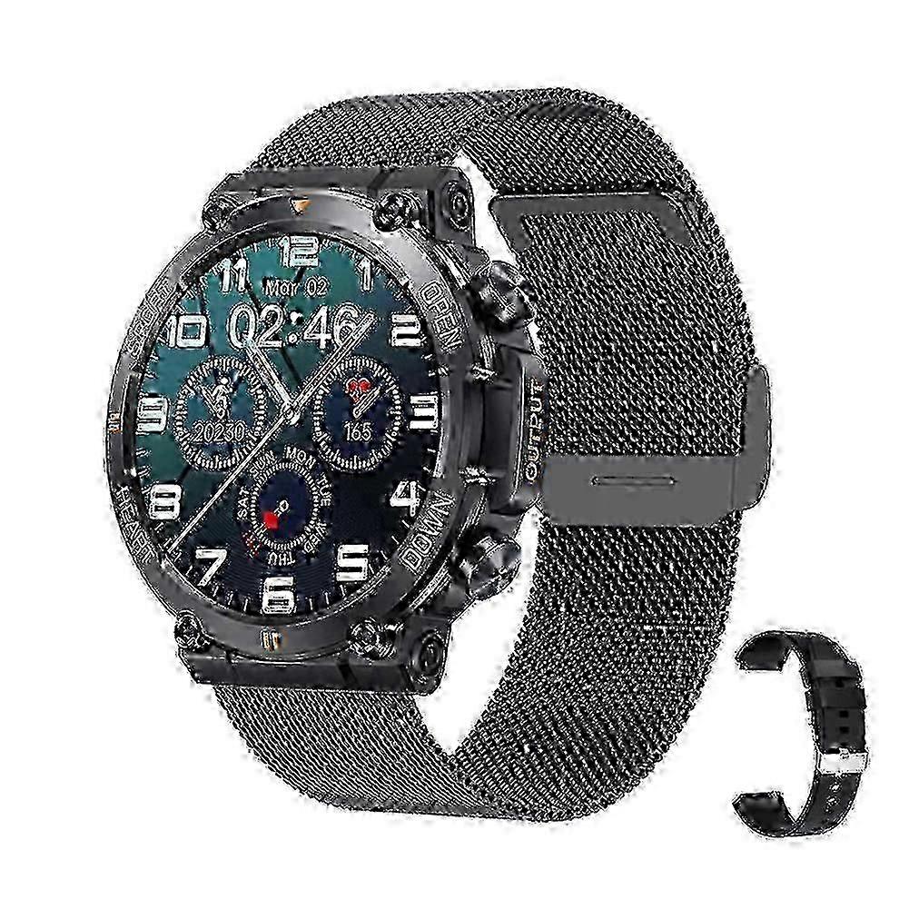 Military Smart Watch For Men - Rugged Heart Rate Fitness Tracker With Answer/call Function