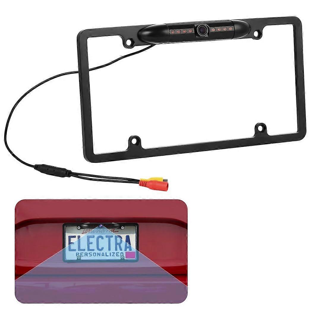 License Plate Backup Camera with Night Vision 8 LEDs, 170° Wide Angle, IP67 Waterproof for Cars