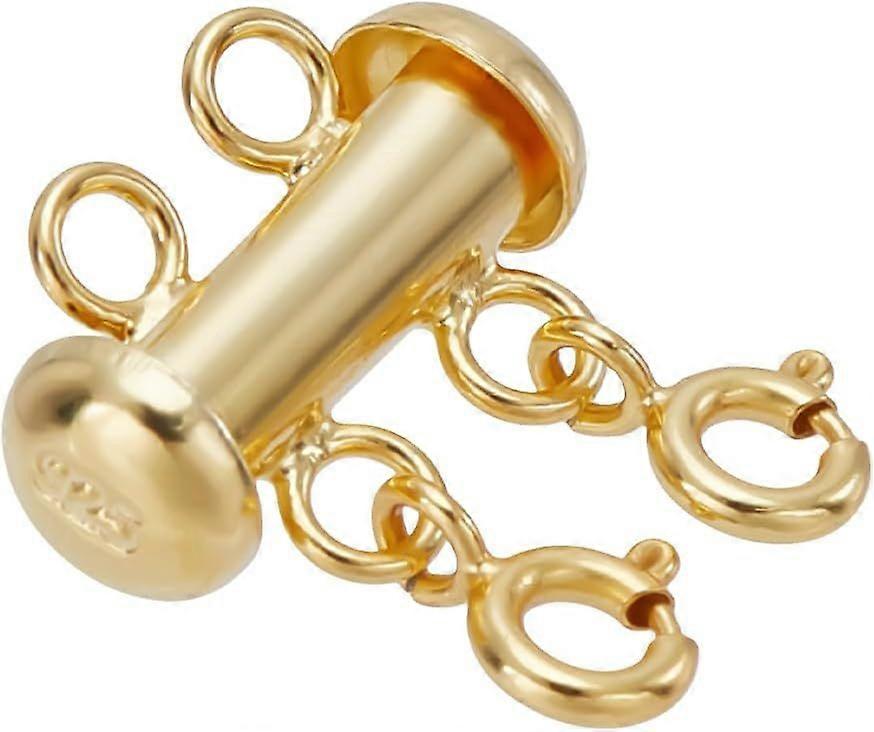 925 Sterling Silver Layering Clasps Gold 2-Strand Layering Lock Connector Slide Tube Clasp Multi Strand Layer Clasp for Layered Earring Necklace Brace